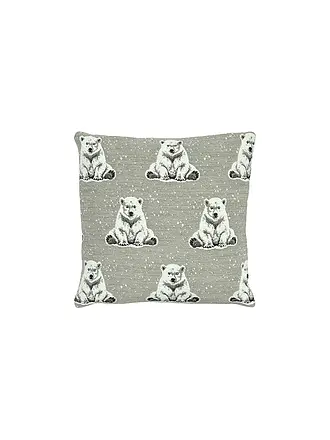 SANDER | Housse de coussin de Noël 35x50cm BOREAS Blue Fox | grau
